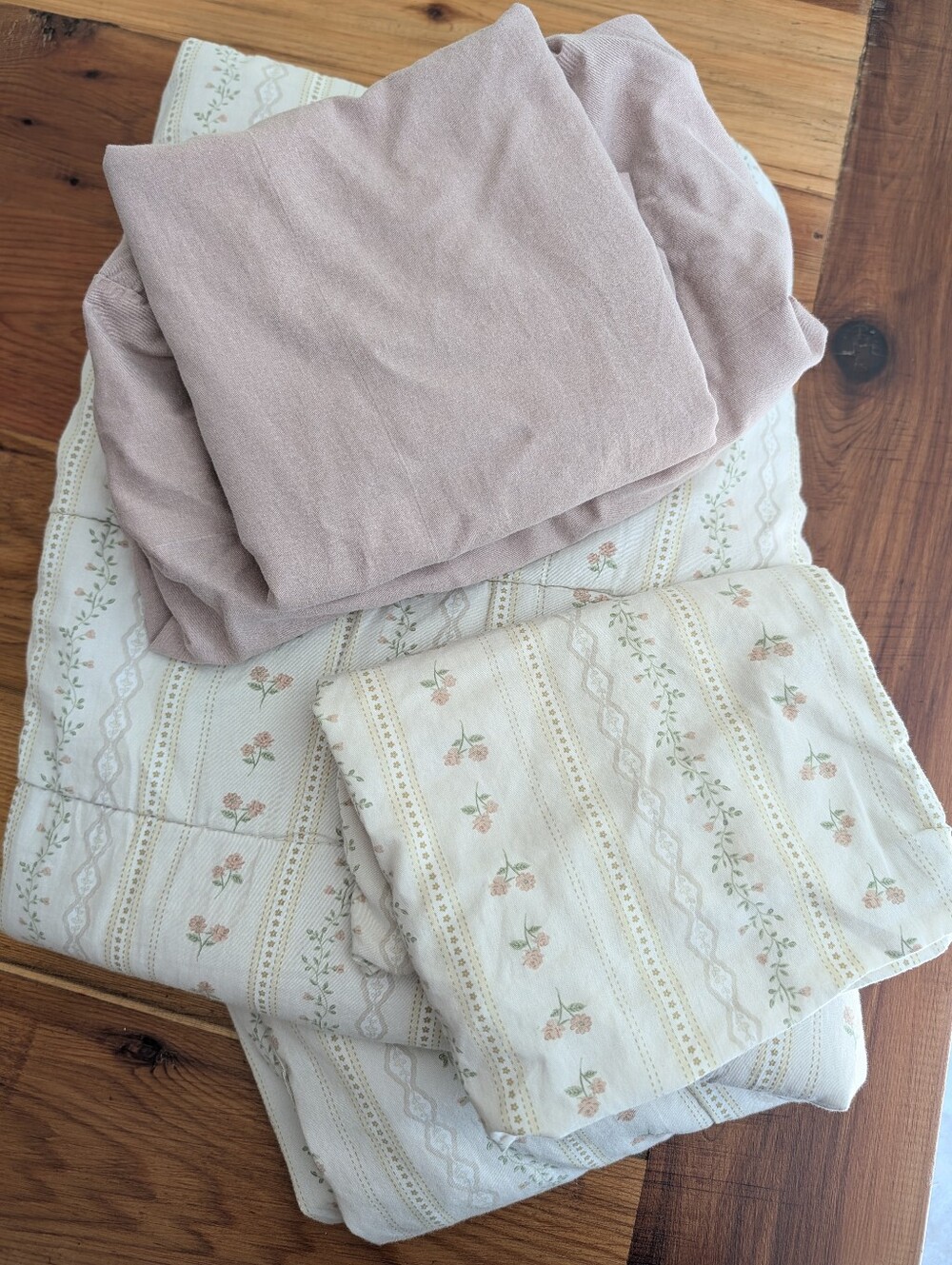 Soft Blush and Floral Toddler Bedding Set